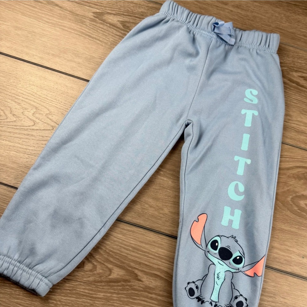 Disney Unisex Kids Stitch Graphic Jogger Sweatpants Blue Size 5